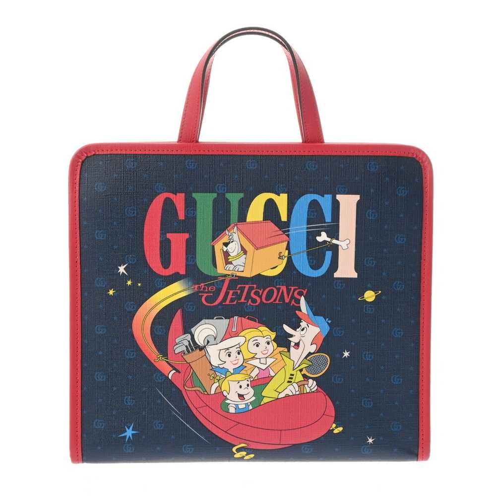 Gucci Jetson Blue Red Leather Handbag